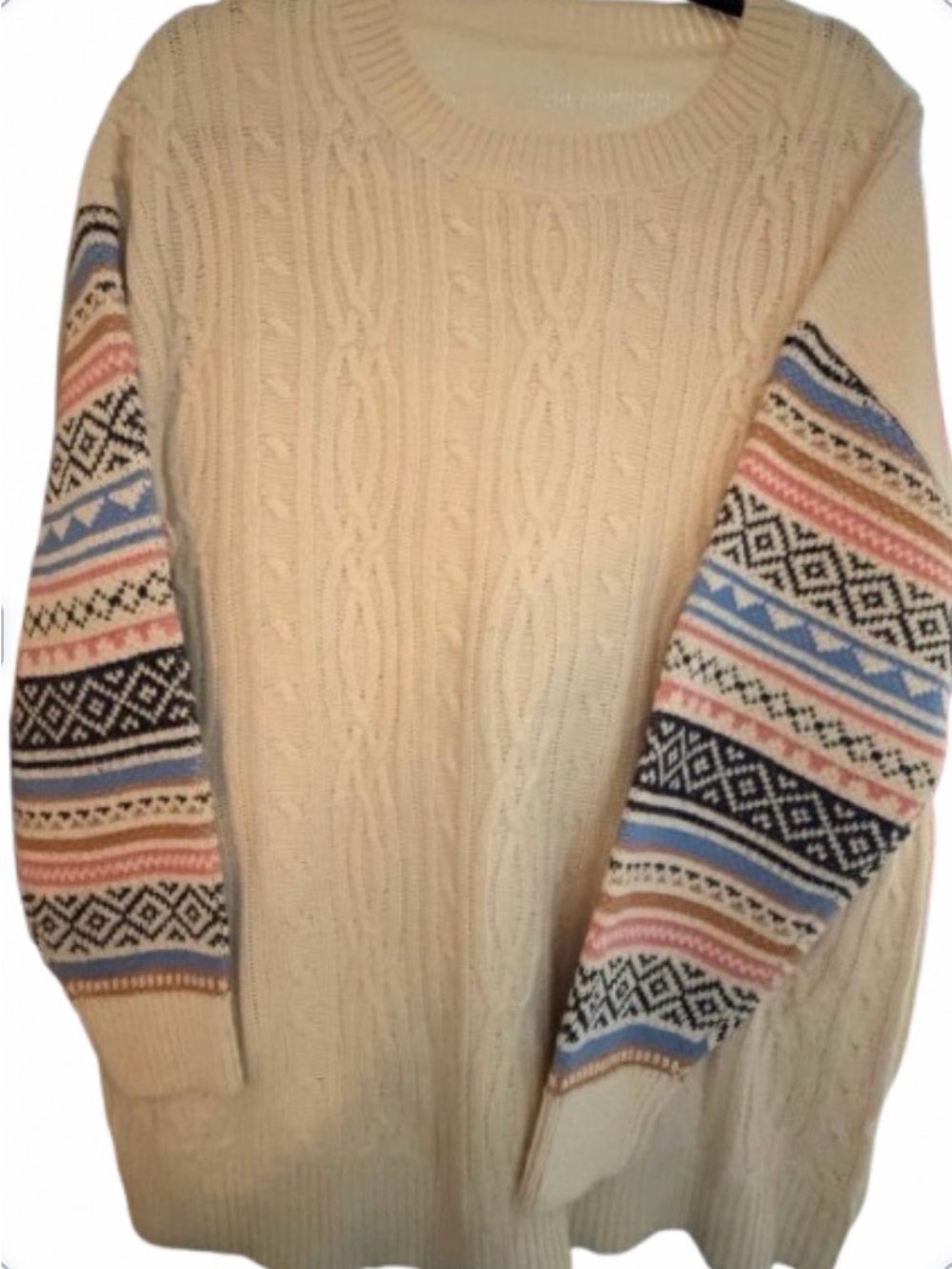 BloomChic- Boho Stripes Jacquard Textured sweater EUC